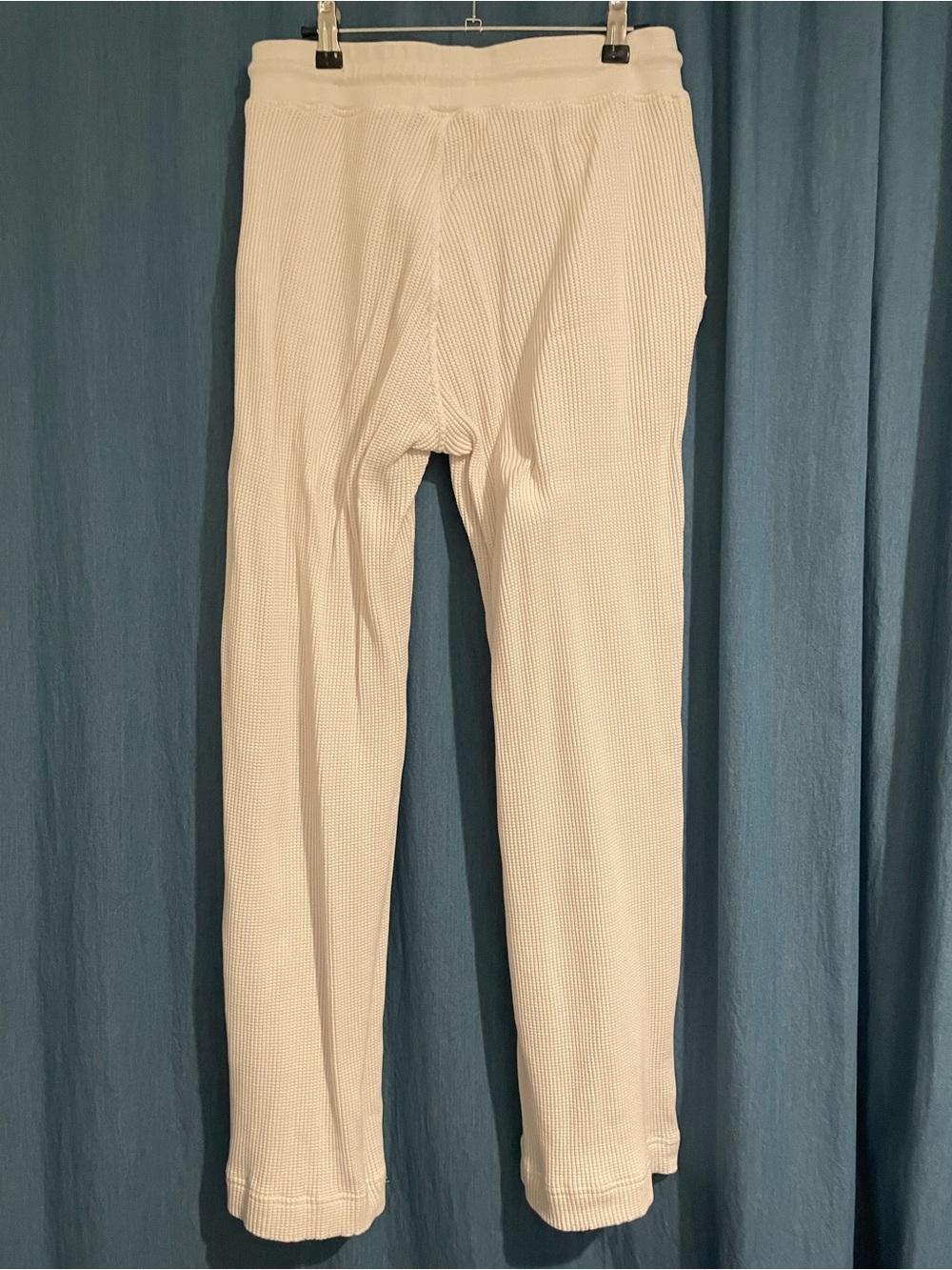 AYR Woman’s Cream Waffle-Knit Drawstring pants Sz M cottagecore neutral cotton - Picture 3 of 4